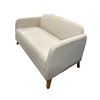 Image 1 : Modern Off-White Fabric Sofa with Wooden Legs - approx. 53in x 28in x 31in