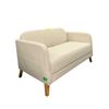 Image 3 : Modern Off-White Fabric Sofa with Wooden Legs - approx. 53in x 28in x 31in