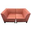 Image 1 : Modern Coral Pink Modular 2-Piece Sofa Loveseat