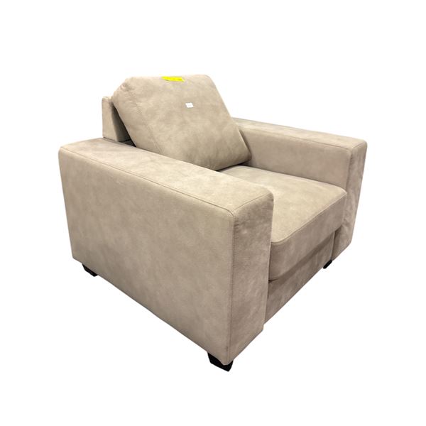 Modern Grey Microfiber Wide Track Armchair
