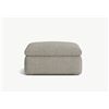 Image 2 : Modern Beige Chenille Square Sectional Ottoman - approx. 46in x 46in x 17in