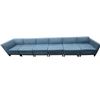 Image 1 : Modern Blue Fabric 6-Piece Modular Straight Sectional Sofa