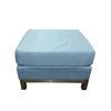 Image 2 : Modern Blue Fabric Square Ottoman