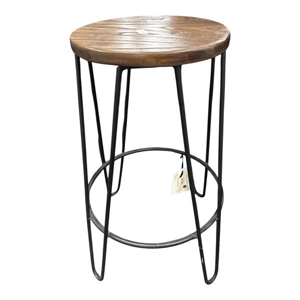 The Living Lab Wood Top stool with metal legs - RV $159