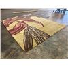 Image 2 : Contemporary Large Leaf Pattern Area Rug - Earth Tones - approx. 10ft x 8ft