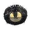 Image 1 : Vintage Black Venetian Style Etched Glass Round Wall Mirror - approx. 38 x 38in