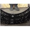 Image 4 : Vintage Black Venetian Style Etched Glass Round Wall Mirror - approx. 38 x 38in