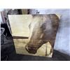Image 2 : Vintage Horse Portrait Woodburning Art Panel â€“ Signed McKee approx. 47 x 47in