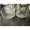 Image 2 : The Living Lab Pair of Grey Faux Rattan Acapulco Style Saucer Chairs