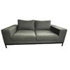 Image 1 : The Living Lab 72in Modern Grey Fabric 2-Cushion Sofa with Black Metal Base