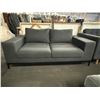 Image 2 : The Living Lab 72in Modern Grey Fabric 2-Cushion Sofa with Black Metal Base