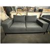 Image 3 : The Living Lab 72in Modern Grey Fabric 2-Cushion Sofa with Black Metal Base