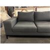 Image 4 : The Living Lab 72in Modern Grey Fabric 2-Cushion Sofa with Black Metal Base