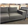 Image 6 : The Living Lab 72in Modern Grey Fabric 2-Cushion Sofa with Black Metal Base