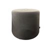 Image 1 : The Living Lab Modern Grey Fabric Round Cylinder Ottoman -Drum Pouf Footstool