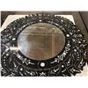 Image 4 : Vintage Black Venetian Style Etched Glass Round Wall Mirror - approx. 38 x 38in