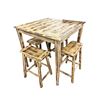 Image 1 : The Living Lab Industrial Torched Wood Finish High-Top Dining Set with 4 Stools - 36in x 36in x 36in