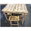 Image 2 : The Living Lab Industrial Torched Wood Finish High-Top Dining Set with 4 Stools - 36in x 36in x 36in