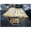 Image 3 : The Living Lab Industrial Torched Wood Finish High-Top Dining Set with 4 Stools - 36in x 36in x 36in