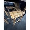 Image 4 : The Living Lab Industrial Torched Wood Finish High-Top Dining Set with 4 Stools - 36in x 36in x 36in