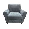Image 1 : Contemporary Plush Upholstered Lounge Chair Dark Blue - approx. 36in