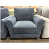 Image 2 : Contemporary Plush Upholstered Lounge Chair Dark Blue - approx. 36in