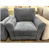 Image 3 : Contemporary Plush Upholstered Lounge Chair Dark Blue - approx. 36in
