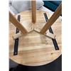 Image 3 : Round Light Wood Dining Table with Tapered Legs 35 D x 29 1/2in H (missing some screws for legs)