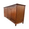 Image 1 : Mid-Century Modern Brown Wood Buffet Sideboard with Woven Accent Drawers - approx. 73 x 20 1/2in D x
