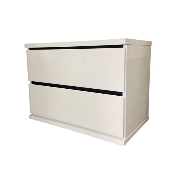 2 Drawer White Nightstand