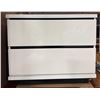 Image 2 : 2 Drawer White Nightstand