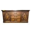 Image 1 : Vintage Ornate Dark Oak Credenza Sideboard with Carved Details - approx. 63 x 18 1/2in x 30 1/2in H