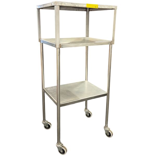 3 Tier Steel Rolling Cart - approx. 16 x 20 1/2 x 46in H