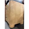 Image 3 : Modern Light Oak 2-Drawer Nightstand with Rounded Corners and Ball Feet - approx. 25 x 20 x 26in H