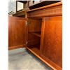 Image 2 : Traditional Cherry Wood 2-Door Accent Cabinet with Woven Trim Drawer
