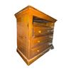 Image 2 : Rustic Solid Pine 3-Drawer Dresser Chest with Open Media Shelf - approx. 40 x 23 x 35 1/2in