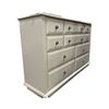 Image 1 : Modern Off-White 9-Drawer Dresser Bedroom Chest with Chrome Knobs - approx. 64 x 19 x 41in H