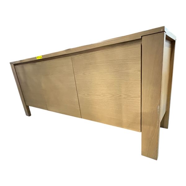 Modern Light Oak 3-Door Sideboard Buffet Credenza - approx. 72 x 19 x 30in H
