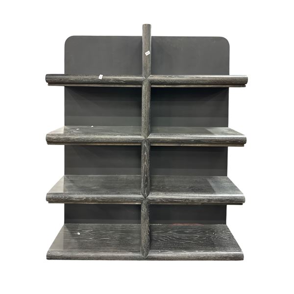 Contemporary Dark Grey Wood Open Shelf Bookcase Retail Display w/ LED Lights in Shelves - approx. 51