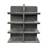 Image 1 : Contemporary Dark Grey Wood Open Shelf Bookcase Retail Display w/ LED Lights in Shelves - approx. 51
