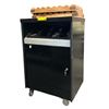Image 1 : Black Metal Rolling Restaurant Wine Station Server Cart with Keys and cutlery - approx. 23 x 19 x 36