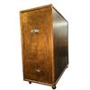 Image 3 : S.D.A. Church Vintage Wood Folding Wardrobe Box Shell Trunk on Wheels - approx . 48 x 24 x 53 1/2in 