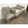 Image 5 : 3pc Patio Furniture Set - Include 2 Rocking/Swivel arm chairs with seat cushions & 1 Chair without c