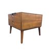Image 1 : Mid-Century Modern Walnut Nightstand Sculpted Pulls Bedside Table - approx. 32in x 32in x 28in
