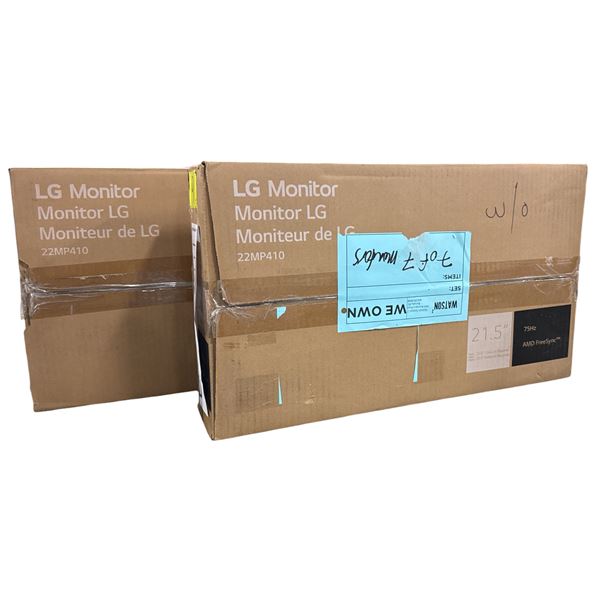 2pc 21.5in LG Black Monitor in box 22MP410