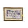 Image 1 : Elegant Lavender Eucalyptus Leaf Art Print Ornate Beaded Gold Frame Decor - approx. 39 x 28in