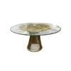 Image 1 : The Living Lab Strand Gold Wire Round Glass Dining Table - approx. 51in D x 27in H - RV $5,499