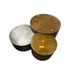 Image 2 : The Living Lab Modern Nesting Drum Coffee Table Set 3 Round Industrial Metal Tables - 3pc - largest 