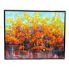 Image 1 : The Living Lab Large Abstract Autumn Forest Canvas Wall Art - Textured Impasto Trees - approx. 52 x 