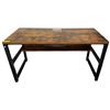 Image 1 : The Living Lab Industrial Rustic Wood Writing Desk with Grommet & Storage Shelf - Black Metal Frame 
